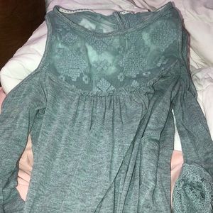 Mesh/lace blue small “jolt” shirt